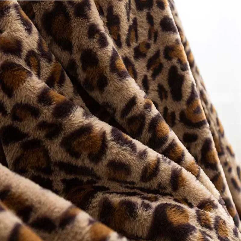 Леопардовое Фланелевое теплое одеяло утолщенное зимнее кресло на диване для