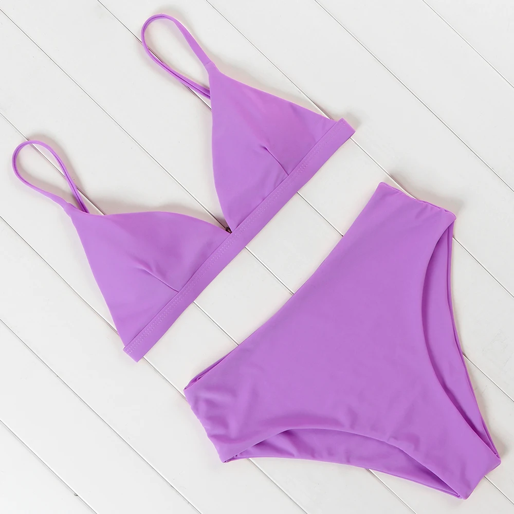 Купальник OMKAGI женское Бразильское бикини однотонное купальник с высокой талией