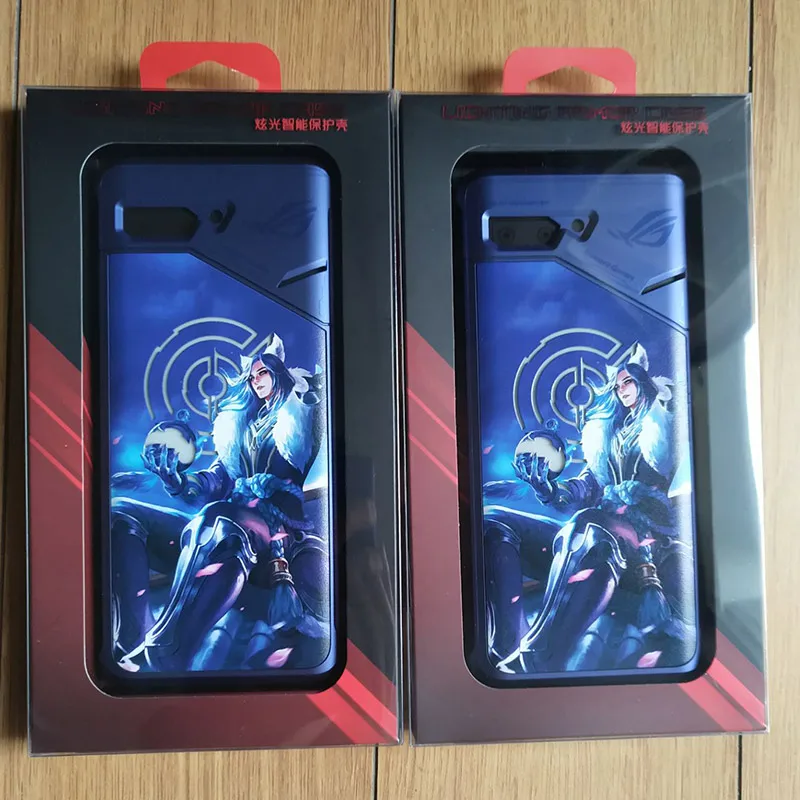 

For Official Original ASUS ROG 2 ROG II Gaming mobile Phone Aero Case 3D Black Blue Case 18W 9V 2A EU Charger 30W Fast Charger