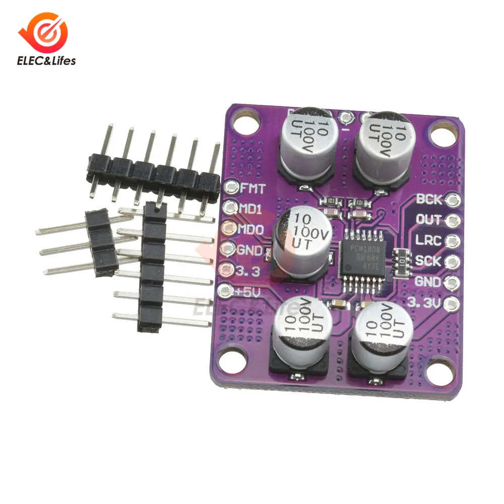PCM1808 105dB SNR PCM аудио интерфейс стерео ADC Одноконтурный аналоговый вход декодер 24bit