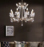 european luxury silver crystal chandelier living room dining room bedroom french romantic led flower crystal chandelier