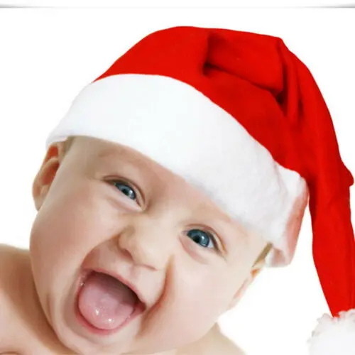 Cute Christmas Unisex Baby Adult Santa Claus Hat Solid Wintet Warm Plush Elastic Cap Cosplay Costume |