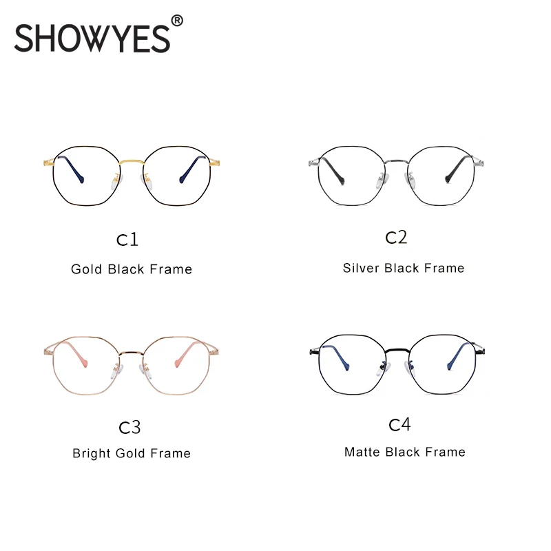 SHOWYES анти-синий светильник очки для женщин шестигранная оправа многоугольная