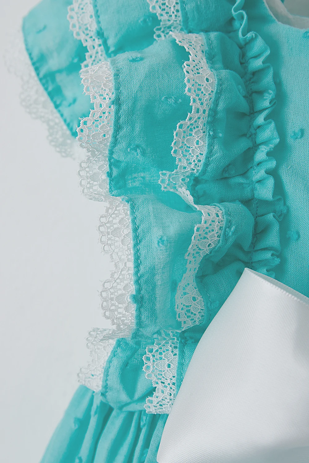 Хлопковое винтажное платье принцессы 3 шт. синее оранжевое кружевное в стиле