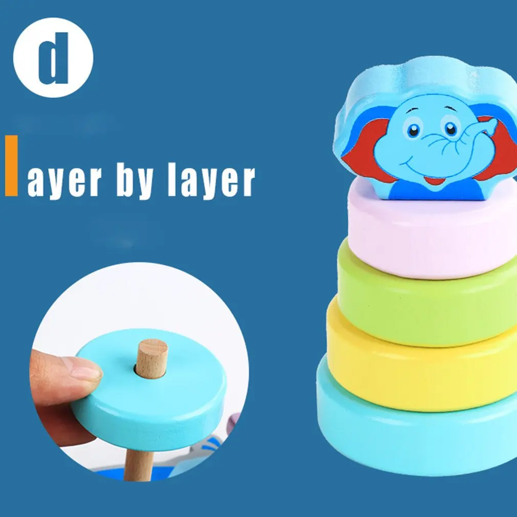 

Wooden Cartoon lion Five sets of shape blocks Color five sets of columns for children kids best gift