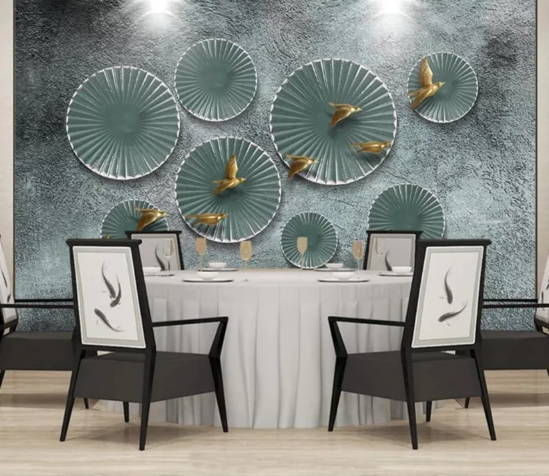 

3d Stereo Nordic simple bird round wall Photo Wall Murals Living Room Hotel Bedroom Home Decor Wall Papers 3D