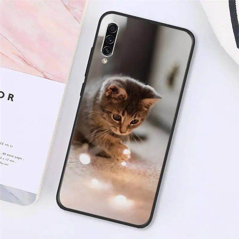 

cat little cat cute animal Phone Case For Samsung galaxy S10 20 A 10 21 30 31 40 50 51 71 s note 20 j 4 2018 plus Luxury brand
