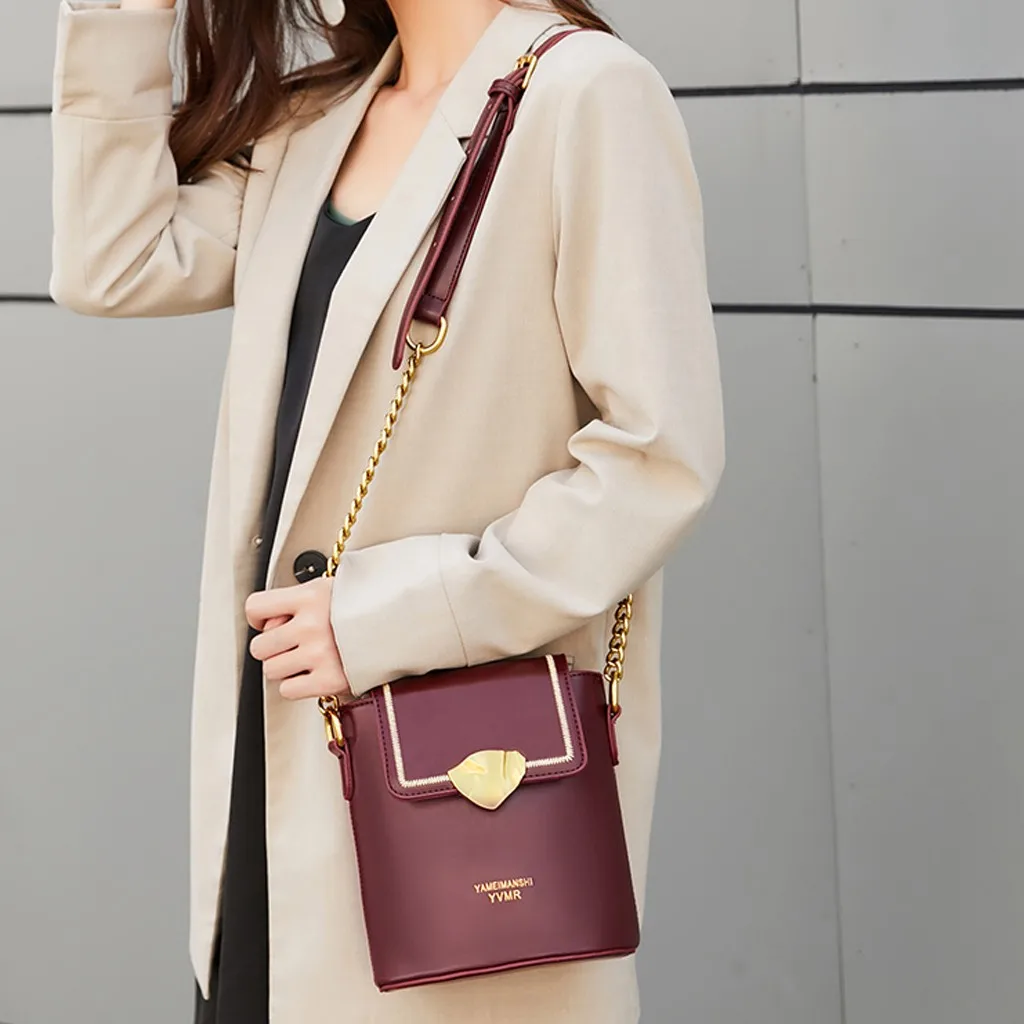 

Retro Bucket Bags Women Handbag Capacity Letter Phone Bag Casual Shoulder Messenger Bags Ladies Pu Purse Bolsa Feminina #SRN