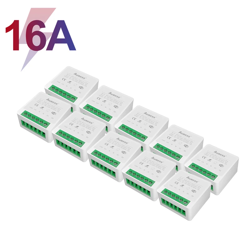 AUBESS Tuya Wi-Fi Smart Switch 16A DIY Breaker Релейный модуль Умный дом Приложение Smart Life 2-сторонний пульт дистанционного управления через Alexa Google Home
