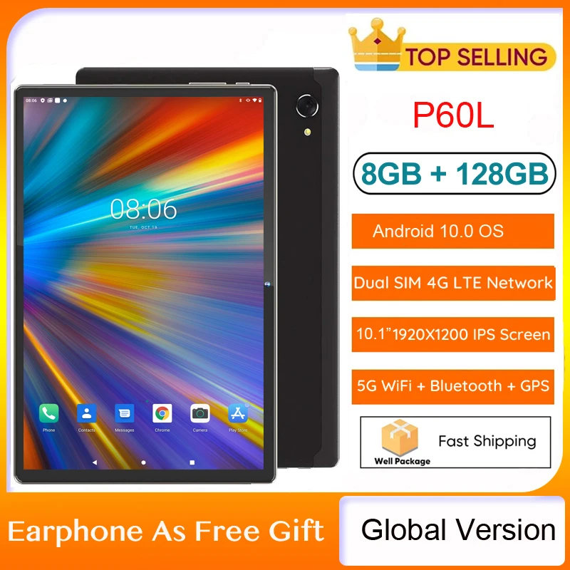World Premiere Global Version 10 inch 1920*1200 IPS Tablet PC Android 10.0 Dual 4G LTE 8+128GB Storage 5G WiFi GPS Tablette