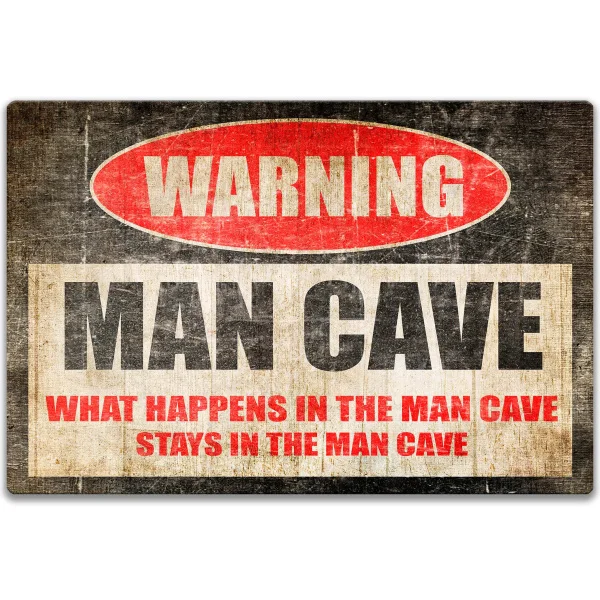 

Man Cave Sign Funny Metal Sign Warning Danger Metal Tin Sign Vintage Tin Metal Sign Bar Club Cafe Garage