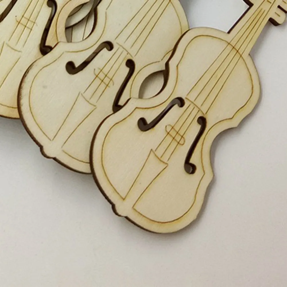 10 шт./пакет скрипка гитара деревянная пластина украшения дома деревянные ремесла