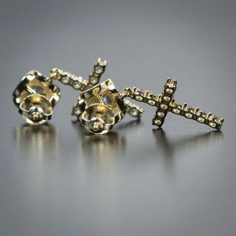 

Personality Earrings Zircon Earrings Women's Earrings Exaggerated Popular Accessories Exaggerated Ear Studs Cross Earrings