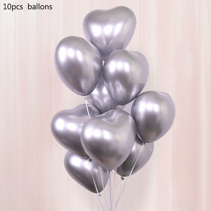 10pcs 12inch 10 шт. металлический латексный блестящий шар золотой шар для дня рождения, вечеринки, свадьбы, украшения для детского душа, вечерние украшения - Цвет: 10pcs 12inch