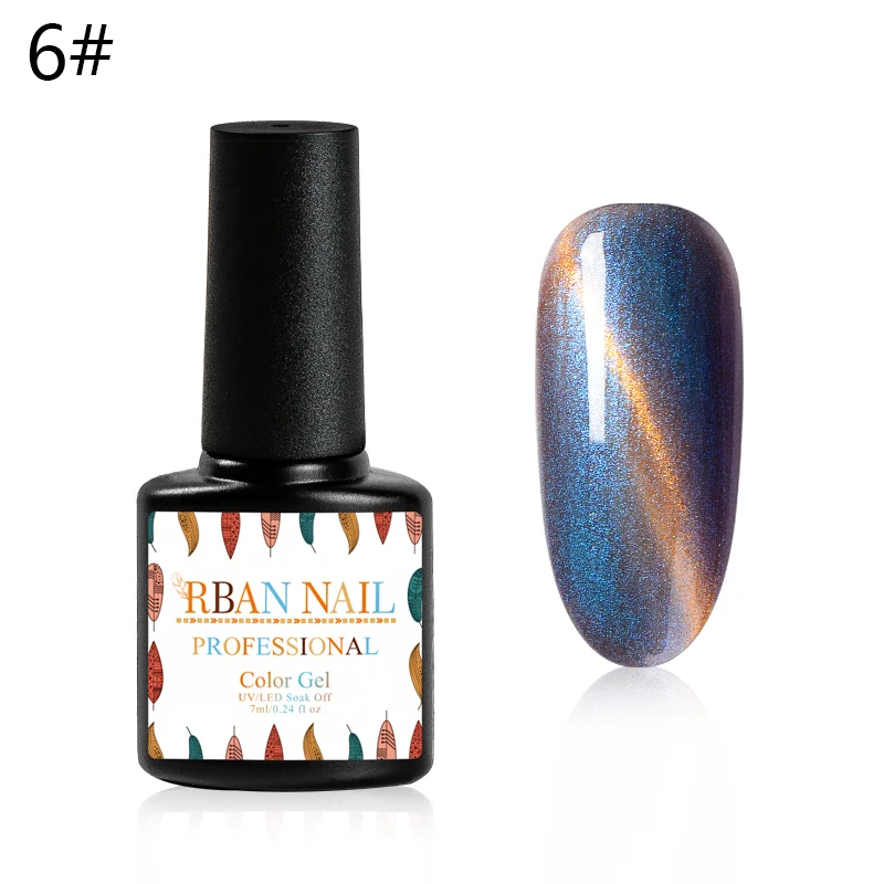 RBAN NAIL УФ Гель-лак для ногтей волшебный Звездный Гель-лак для ногтей с эффектом «кошачий глаз» лак Магнитный голографический УФ замачиваемый стойкий Гель-лак - Цвет: K1070