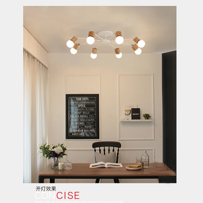 Винтажная Скандинавская потолочная лампа в виде паука несколько регулируемых