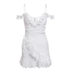 Элегантное Белое Кружевное женское платье с открытой спиной, пикантные вечерние платья, летнее пляжное Повседневное платье с оборками в стиле ретро 2022, платья
