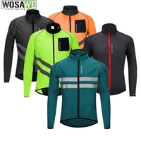 wosawe ultralight mens cycling windbreaker reflective jacket windproof bike jacket water repellent mtb road bicycle long jersey