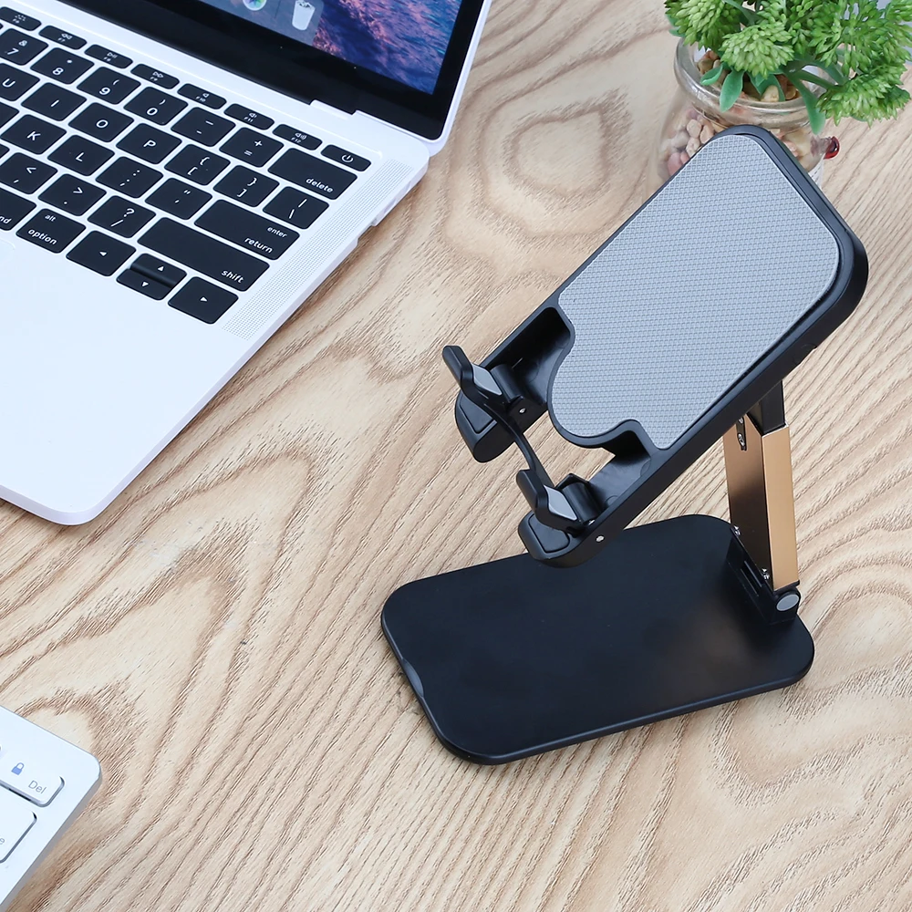 FLOVEME Portable Desktop Mobile Phone Holder Universal Carbon Fiber Grain Aluminum Alloy Telescopic Phone Bracket Lazy Holder