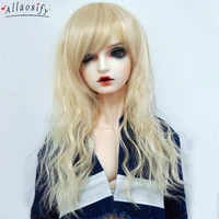 allaosify bjd hair 13 14 16 18 112 bjd doll high temperature fiber wig girl long curly wigs sd bjd curly bangs wig