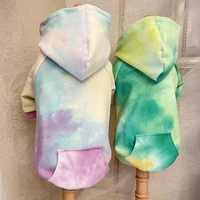 puppy dog hoodie fashion tie dye clothes sweatshirt pocket pet hooded coat cat jackets apparel for small medium dogs
