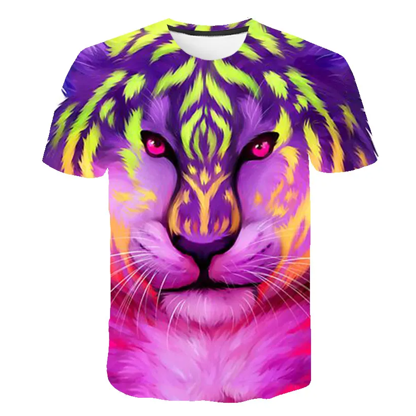 

2020 printed street wear lion king children's T-shirt summer boys and girls glory lion animal casual short-sleeved shirt tops