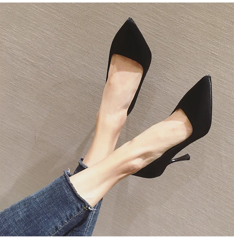 

8cm High-heeled Shoes Pointed Thin Heel Shoes Women Sexy Heels Pumps