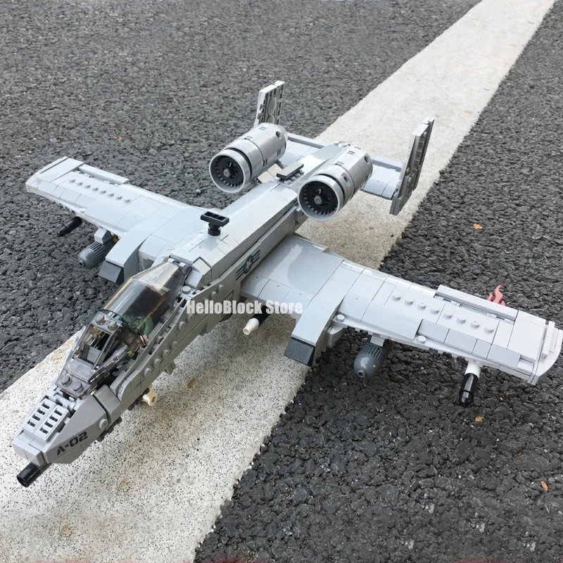 Thunderbolt II A10 истребитель самолёт строительные блоки 3D модель Военная серия Кирпичи