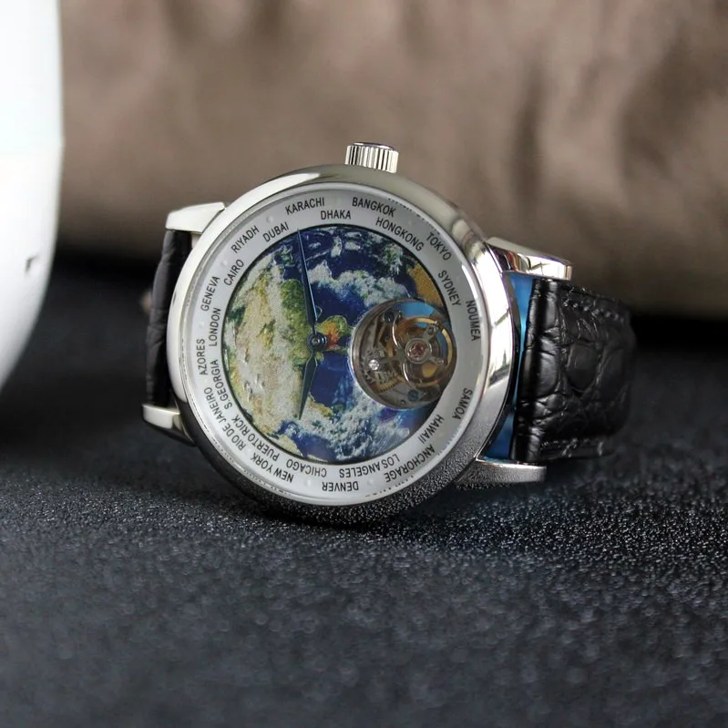 Часы мужские механические с турбийоном эмалью водонепроницаемые - купить по