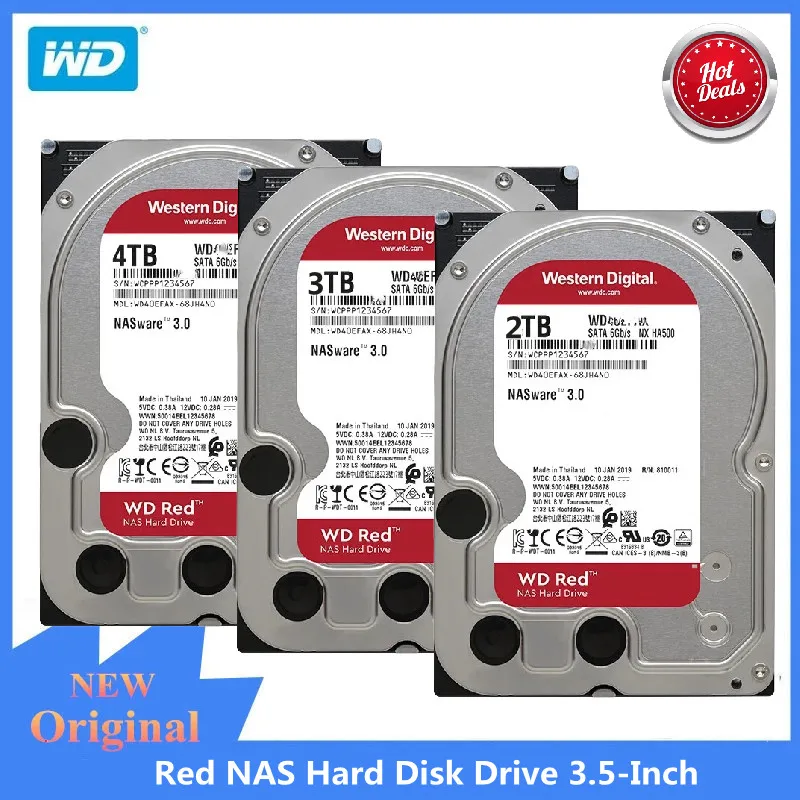 Western Digital WD Red NAS Hard Disk Drive 1TB 2TB 4TB 6TB 8TB 10TB SATA 6 GB/S 3.5-Inch 64 MB Cache 5400RPM HDD For Desktop Nas