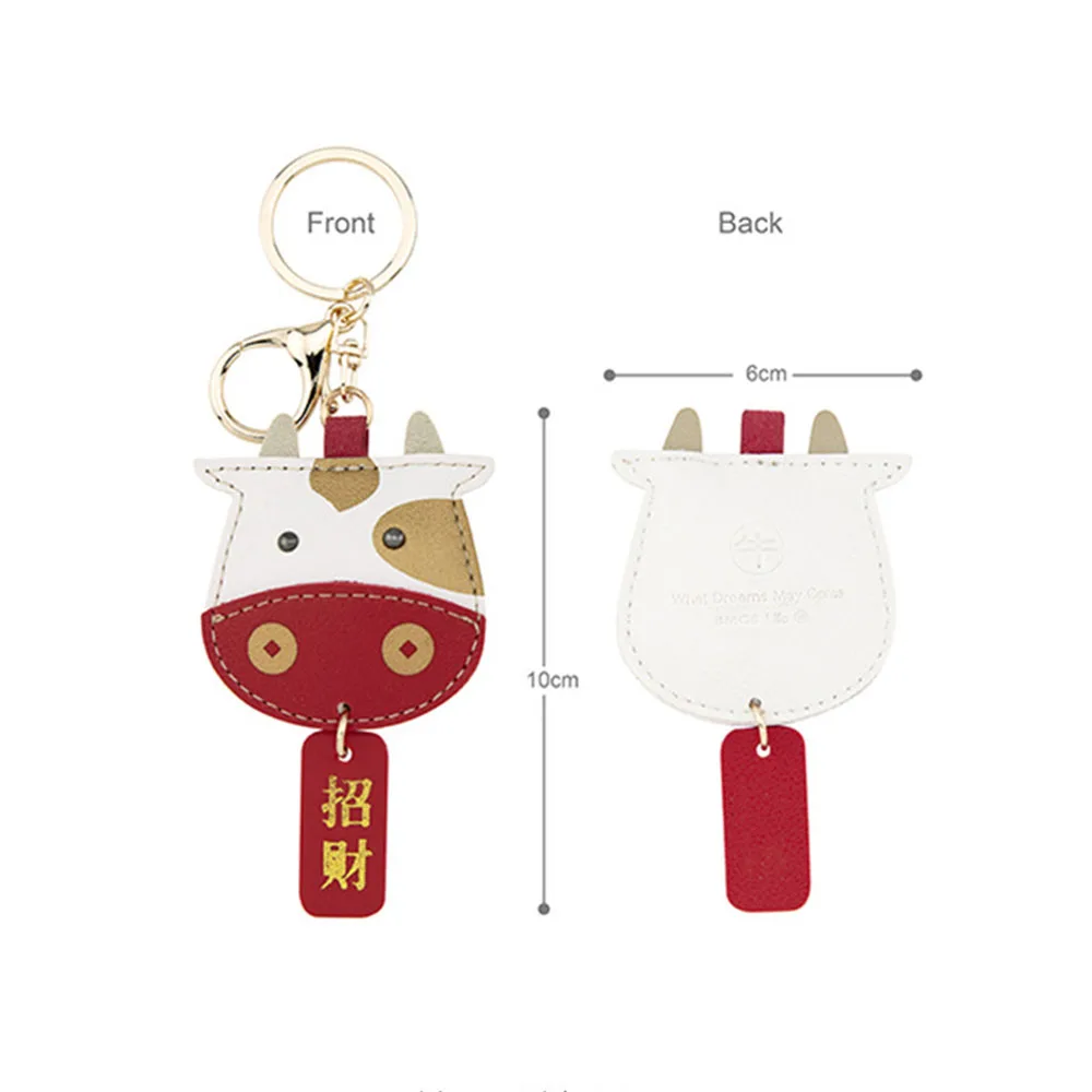 

1PC Cute Ox Year Lucky Cattle Key chain Creative Mascot Bull Cars Bags Pendant Women Gifts Souvenir Fashion Accessories