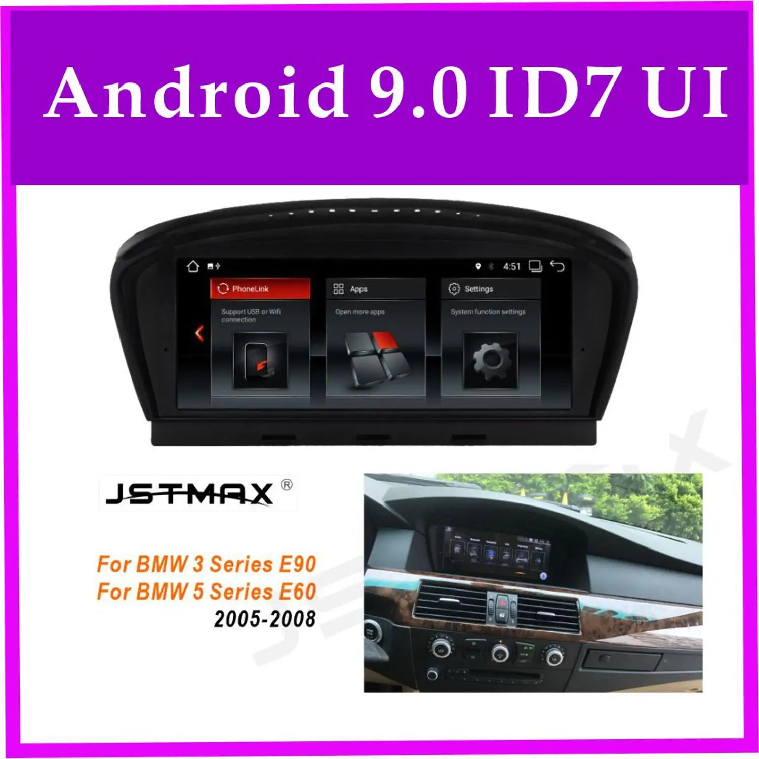 

JSTMAX 8.8" IPS Android 9.0 PX6 Car Radio multimedia GPS Player For BMW 5 Series E60 E61 E63 E64 E90 E91 E92 CCC CIC system