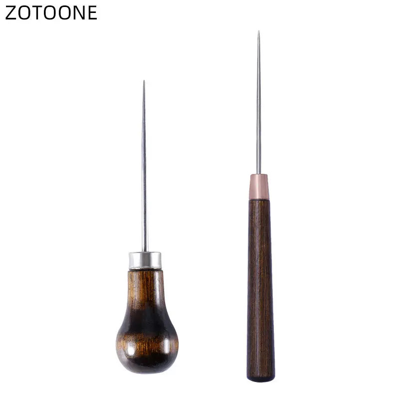 ZOTOONE 1 шт. острый шитье деревянная ручка шило прямой конус одинарная Тыква