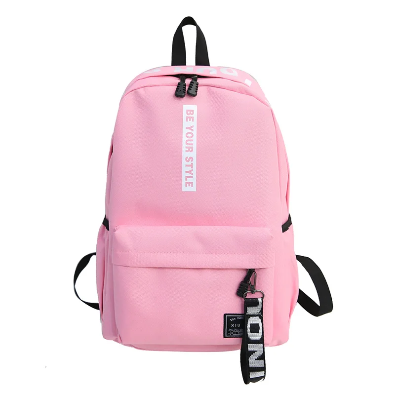 pink Водонепроницаемый нейлоновый рюкзак для женщин, корейские милые кавайные школьные рюкзаки для путешествий, черный многокарманный рюкзак для школьников-подростков, девочек - Цвет: pink