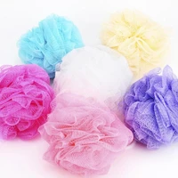soft body bubbles sponge bath ball nylon scrubber loofah mesh net ball cleaning sponge multi color bath flower bathroom supplies