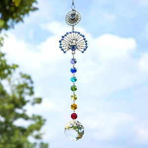 H  D чакра кристаллы Мандала Призма Suncatcher голубое зловещее украшение в виде глаза Радужный домашний настенный подвесной Декор защита от благословения подарок