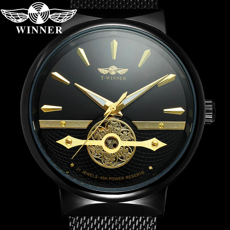 WINNER Classic Automatic Mechanical Men Wristwatch Military Army Sport Male Clock Top Brand Luxury Skeleton Man Watch Gift 8140 | Наручные