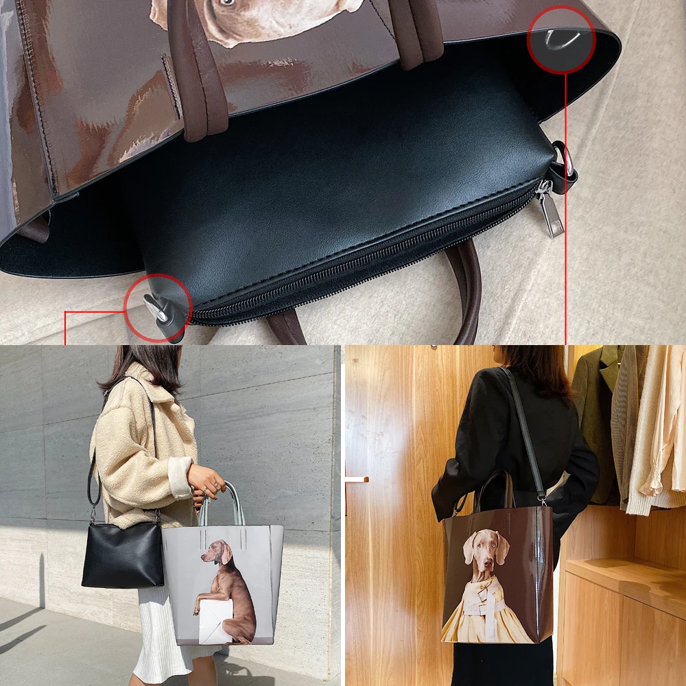 

Handbags Fashion Large Totes Women Bags Designer Women's Shoulder Bag Crossbody Bags For Women 2021 Composite Bag Dog Printing