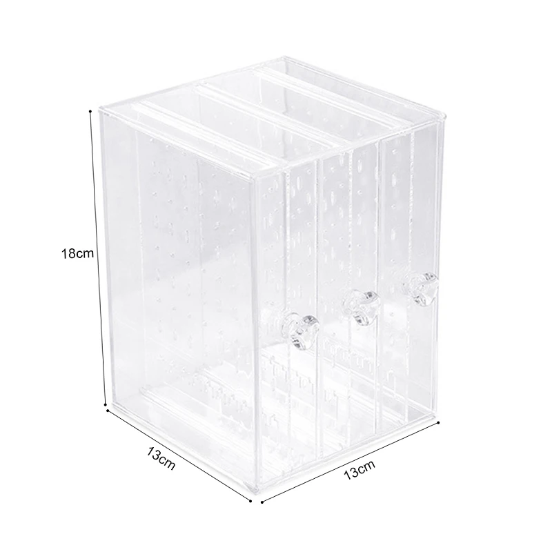 

Necklaces Earrings Display Rack Transparent Acrylic Jewelry Stand Holder Dustproof Studs Bracelet Organizer Storage Box