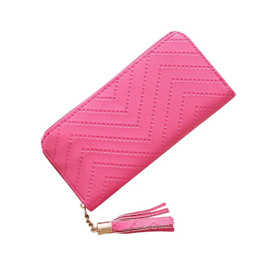 Новинка 2019 Женский Роскошный кошелек Одноцветный Длинный высокого качества
