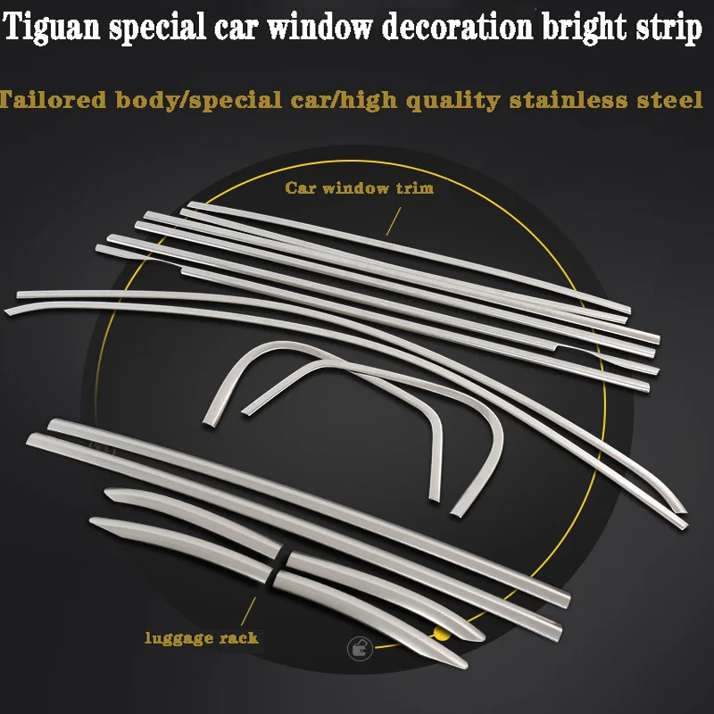 

High Quality Car Styling Stainless Steel Strips Car Window Trim Decoration Accessories For VW-Volkswagen Tiguan 2010-2017