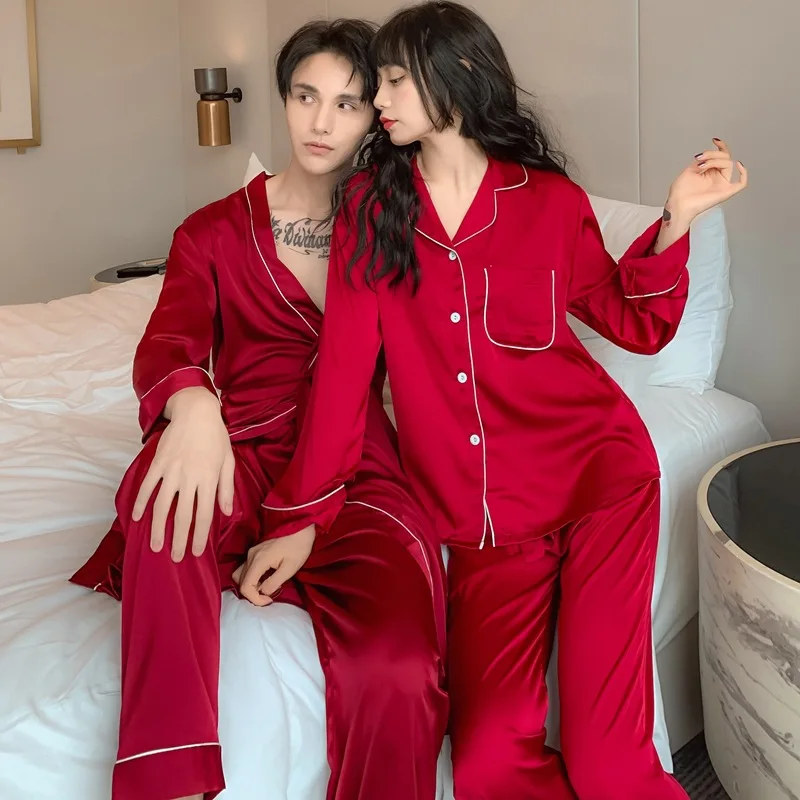 

2 шт. парные вискозные пижамные комплекты, пикантная пижама с длинным рукавом и брюки, одежда для сна, мужской Пижамный костюм, пижама-кимоно,...