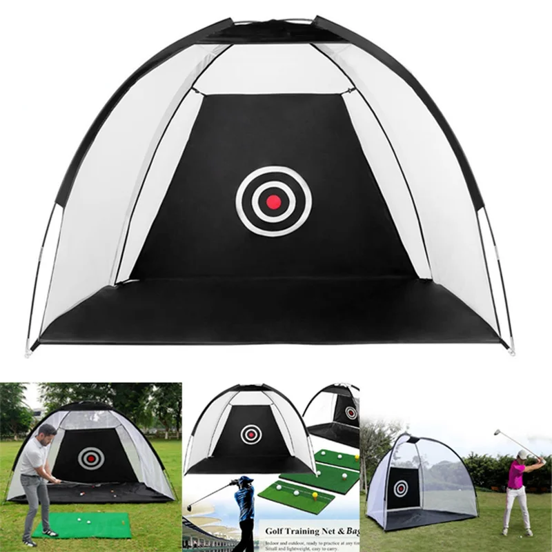 1~2M Golf Cage Practice Net Training Indoor Outdoor Sport Golf Exercise Equipment Garden Trainer Portable Golf Training Tent