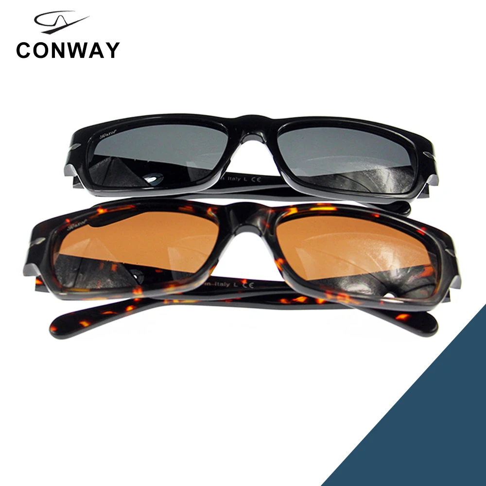 Conway, Ретро стиль, фирменные дизайнерские солнцезащитные очки для мужчин, квадратные солнцезащитные очки, персональная ацетатная широкая оправа для большой головы, черная Гавана