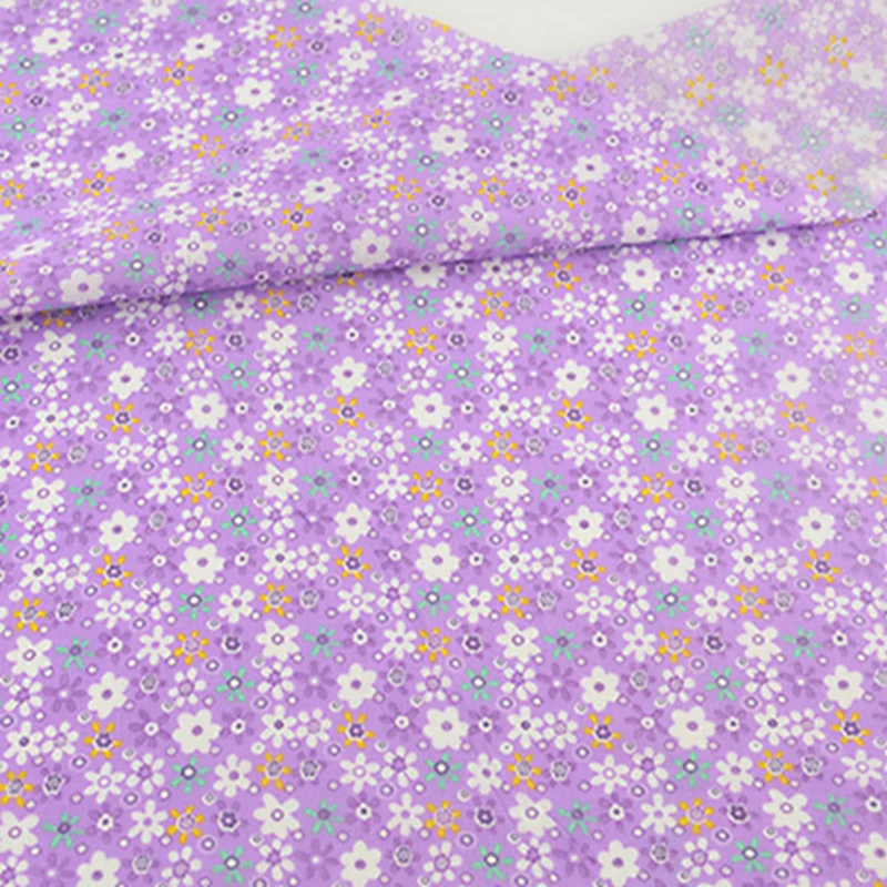 Белый Цветочный Дизайн Фиолетовый Цвет Швейные Ткани Ситец Ткань для Куклы