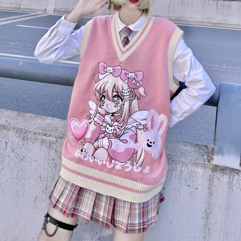 Новинка 2020 вязаный свитер в стиле Харадзюку верхняя одежда пальто женская Милая