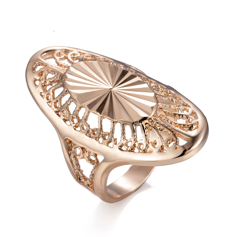 Кольцо женское в этническом стиле обручальное светло-золотистое кольцо с