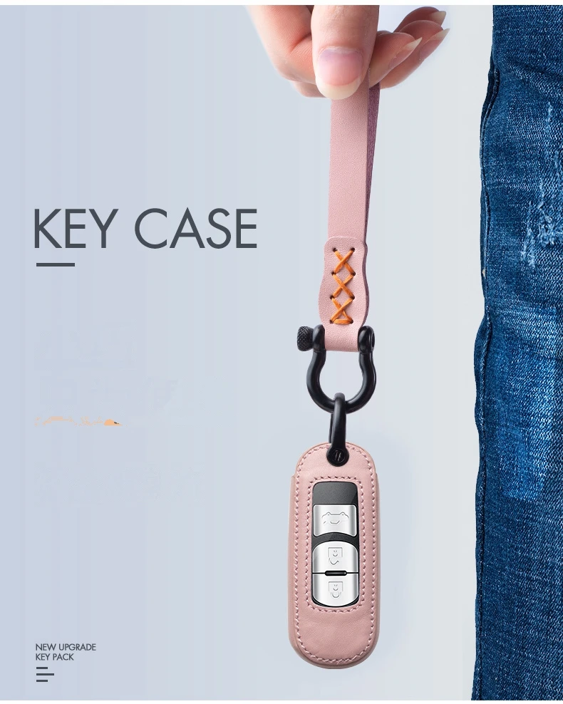 

High Quality Car Geunine Leather Key Case Pocket Bag For Mazda 2 3 6 Axela Atenza CX-5 CX5 CX-7 CX-9 Smart KeyAccessories