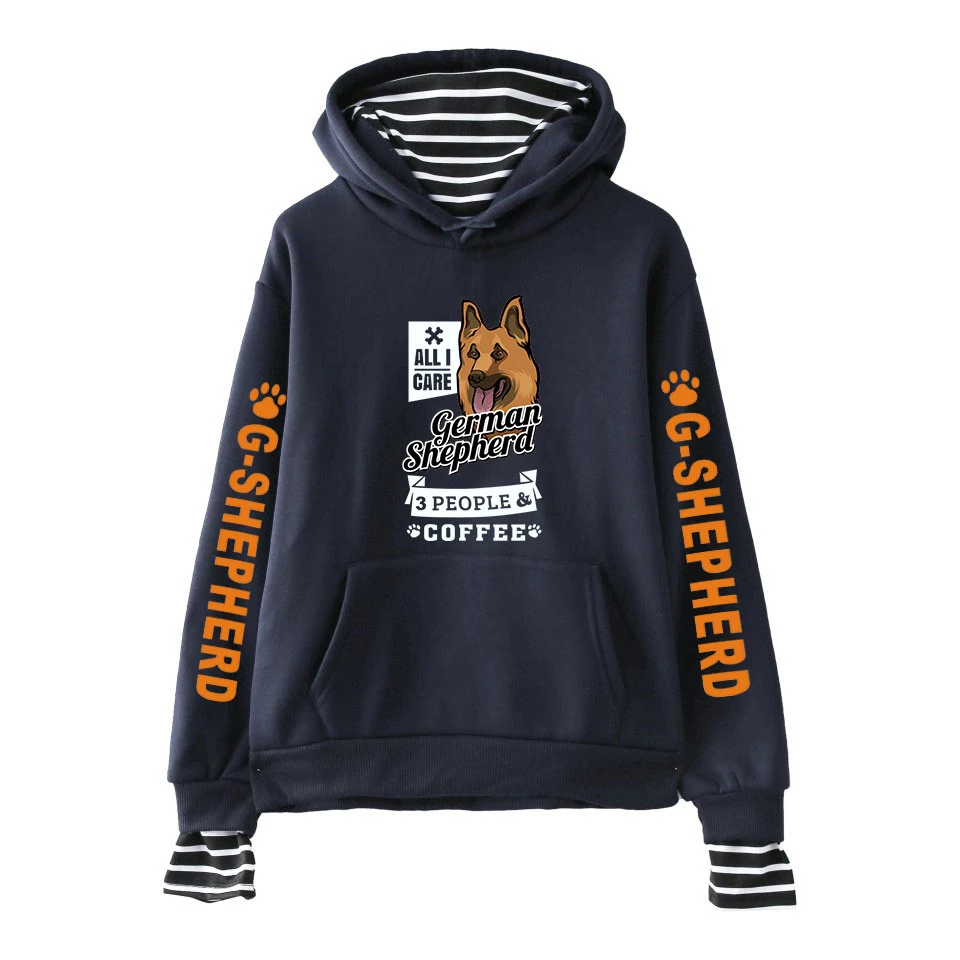 

german shepherd fake two piece sweatshirt mens hoodies harajuku fashion streetwear casual sweatshirt for men woman hoody