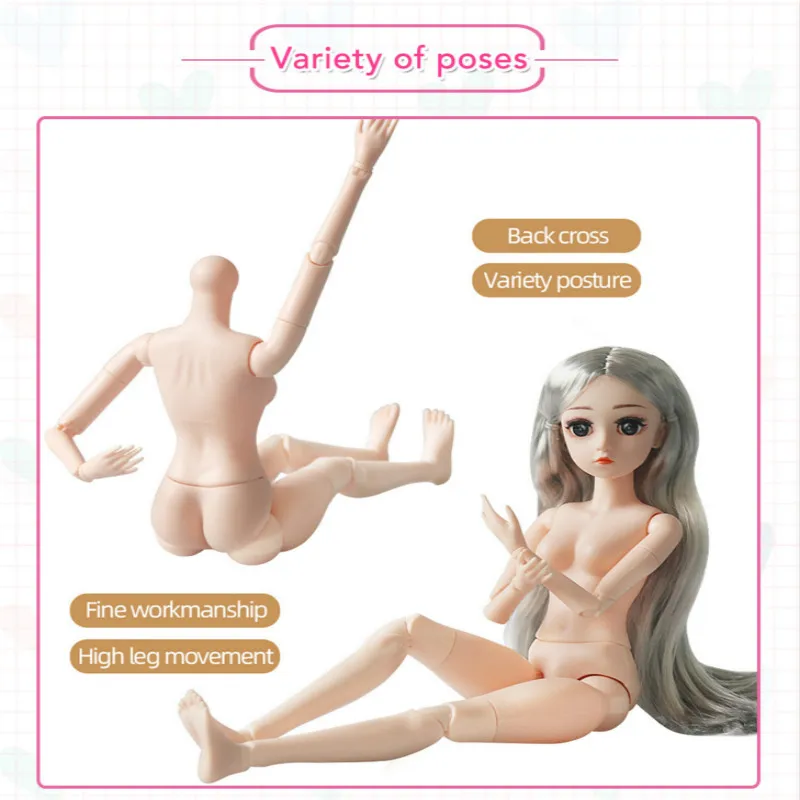 

45cm Fashion Girl BJD Dolls Large Original Handmade 1/4 Doll 20 Movable Jointed Doll With Dress Toys For Children Kids Gift